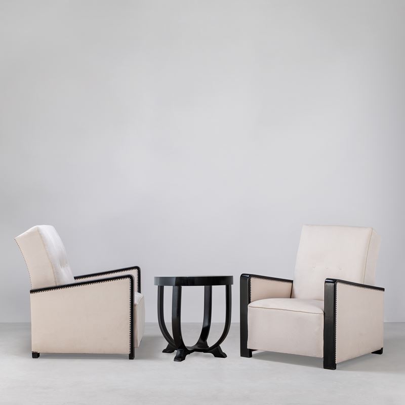 Coppia Poltrone Art Déco con tavolino