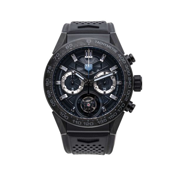 TAG HEUER - TAG HEUER - TOURBILLION CARBON OROLOGIO  A CARICA AUTOMATICA CON CASSA IN CARBONIO CON TOURBILLION 