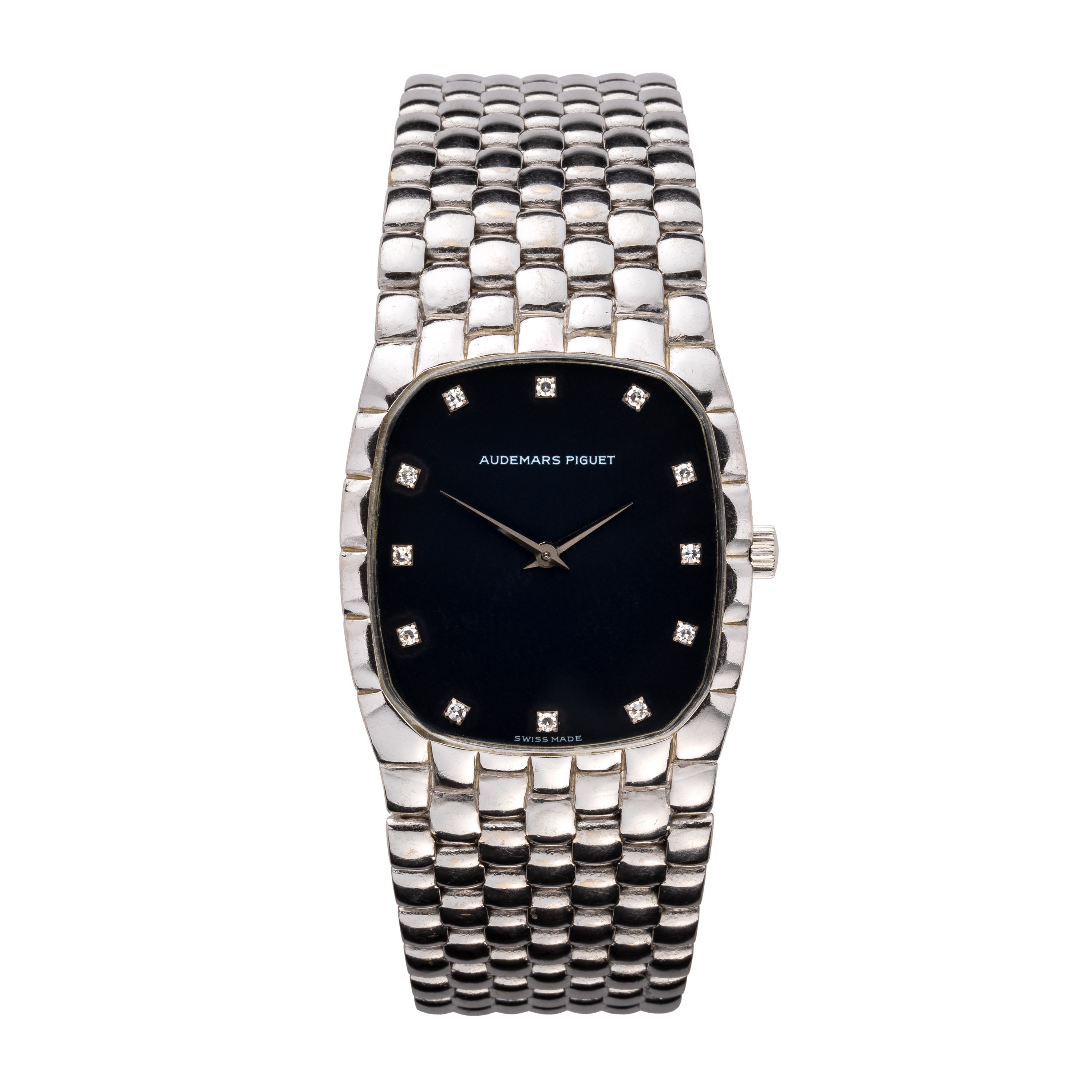 AUDEMARS PIGUET - COBRAOROLOGIO A CARICA MANUALE IN ORO BIANCO 18KT E BRACCIALE INTEGRATO, QUADRA...