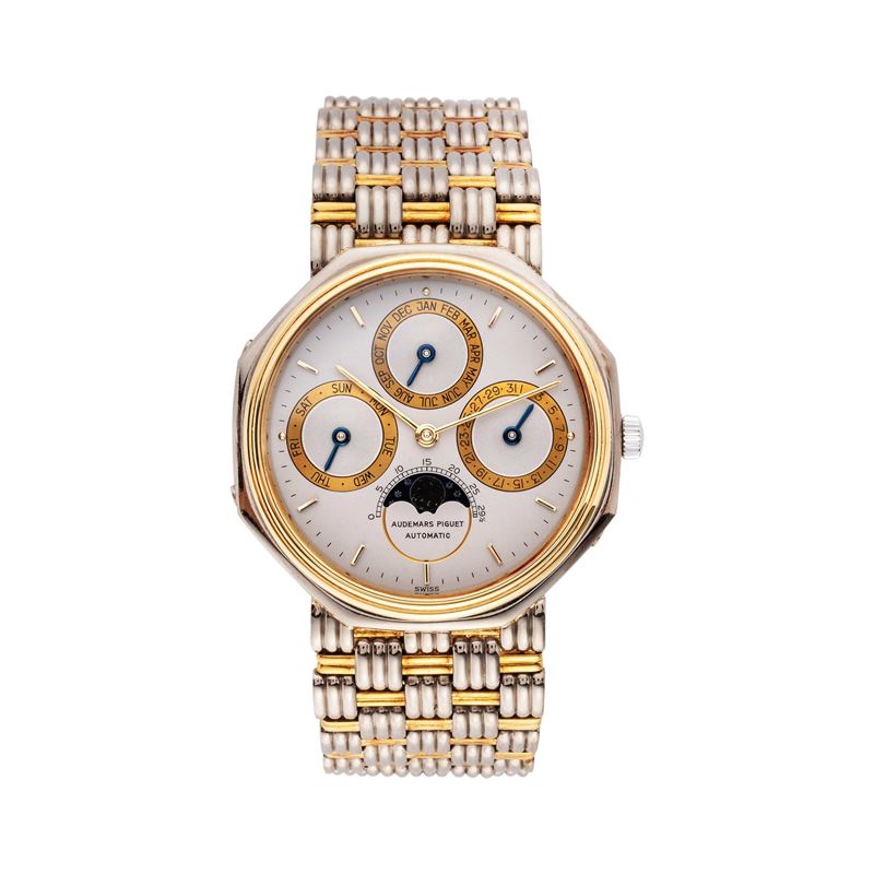 AUDEMARS PIGUET - QUANTIEME PERPETUALOROLOGIO A CARICA AUTOMATICA IN ORO GIALLO E BIANCO 18KT CON...