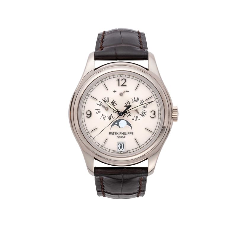 PATEK PHILIPPE - CALENDARIO ANNUALEOROLOGIO A CARICA AUTOMATICA IN ORO BIANCO 18KT CON QUADRANTE ...