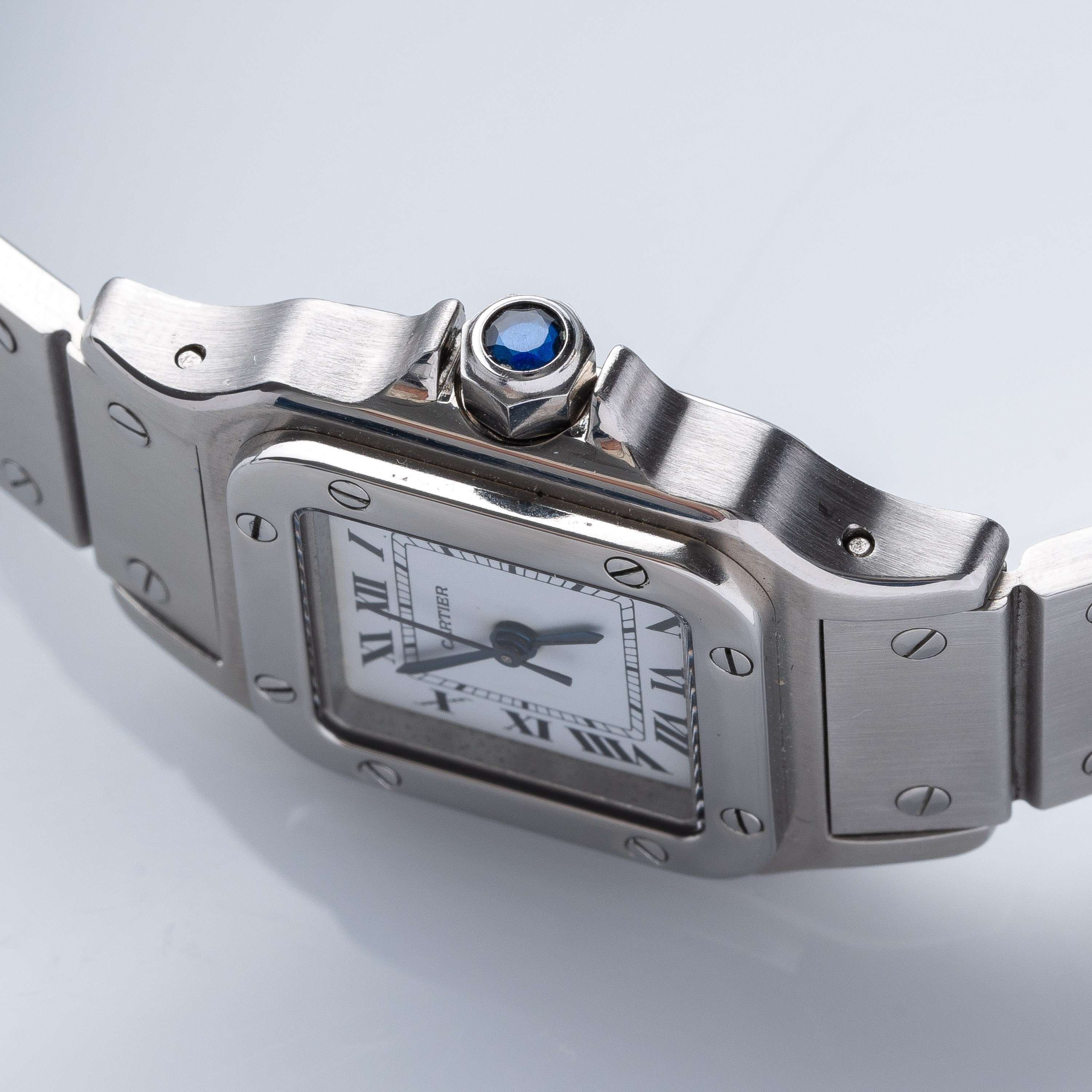 CARTIER - SANTOS CARRE'EOROLOGIO DA DONNA A CARICA AUTOMATICA IN ACCIAIO CON QUADRANTE BIANCO, DA...