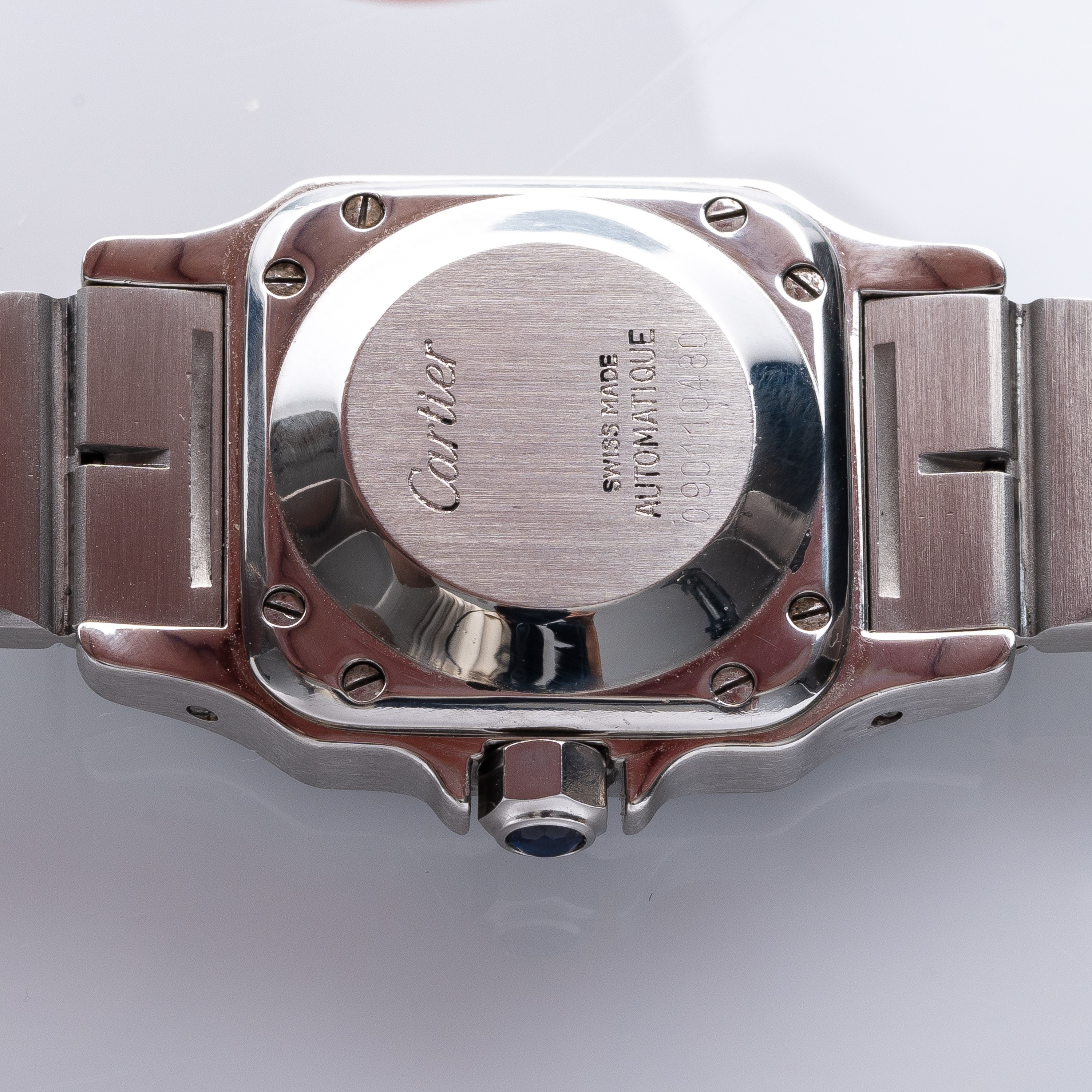 CARTIER - SANTOS CARRE'EOROLOGIO DA DONNA A CARICA AUTOMATICA IN ACCIAIO CON QUADRANTE BIANCO, DA...