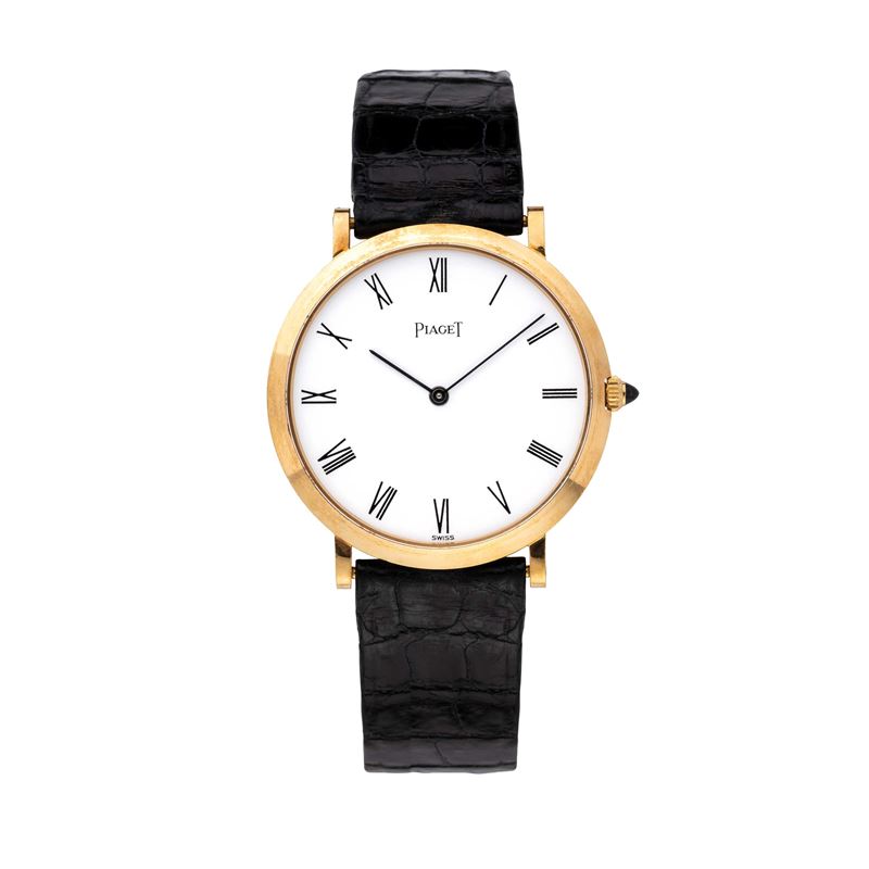 PIAGET - ALTIPIANOOROLOGIO SOLO TEMPO A CARICA MANUALE IN ORO GIALLO 18KT CON QUADRANTE BIANCO E ...