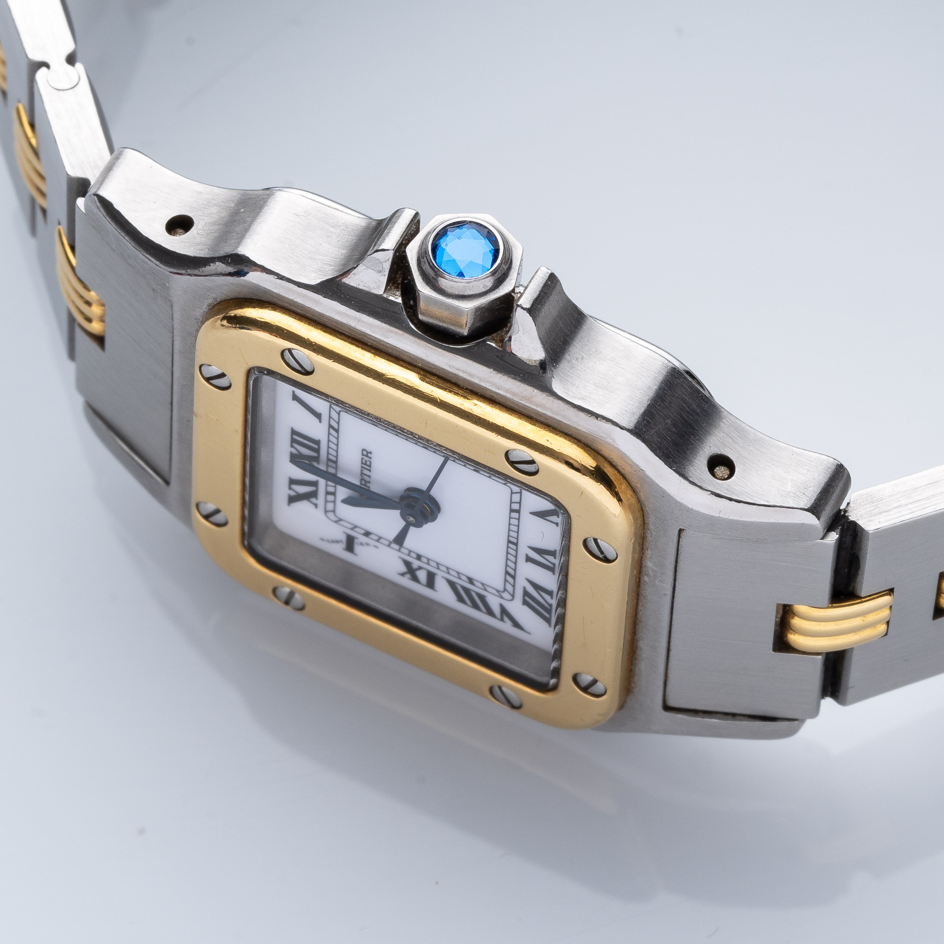 CARTIER - SANTOS LADYOROLOGIO AUTOMATICO ACCIAIO E ORO 18KT CON QUADRANTE BIANCO