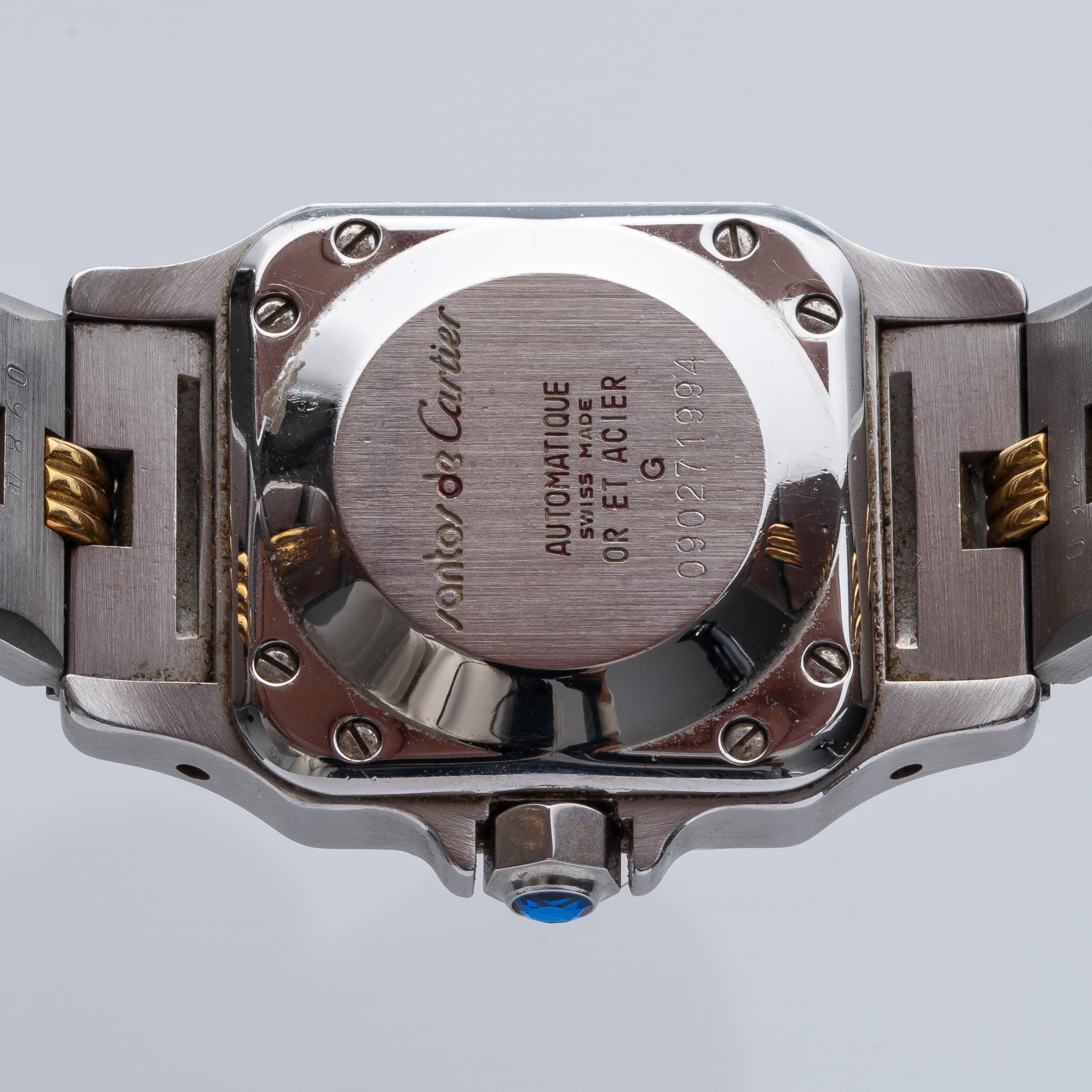CARTIER - SANTOS LADYOROLOGIO AUTOMATICO ACCIAIO E ORO 18KT CON QUADRANTE BIANCO