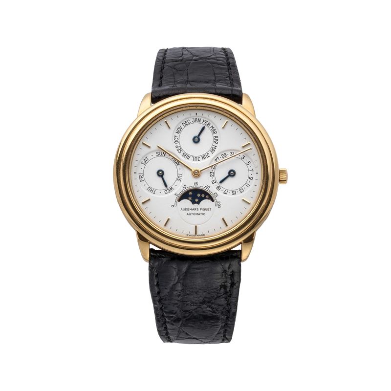 AUDEMARS PIGUET - QUANTIEME PERPETUALOROLOGIO A CARICA AUTOMATICA IN ORO GIALLO 18KT CALENDARIO P...