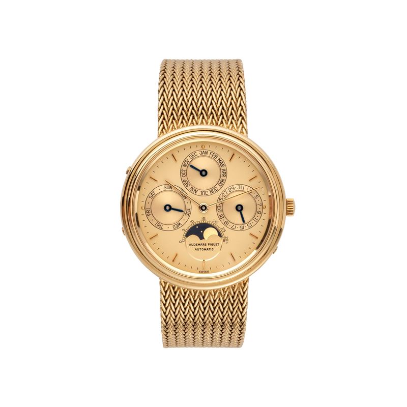 AUDEMARS PIGUET - QUANTIEME PERPETUALOROLOGIO CARICA AUTOMATICA IN ORO GIALLO 18KT CON BRACCIALE ...
