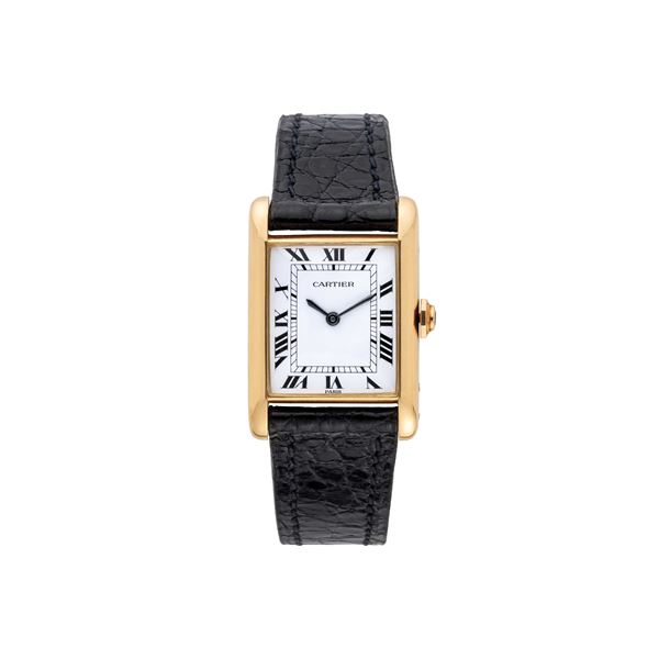 CARTIER - CARTIER - TANK OROLOGIO SOLO TEMPO A CARICA MANUALE CON CASSA IN ORO GIALLO 18KT.