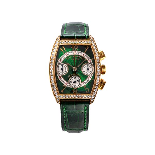 FRANK MULLER - CASABLANCA CRONOGRAFO A CARICA MANUALE IN ORO GIALLO 18KT E DIAMANTI CON QUADRANTE VER [..]