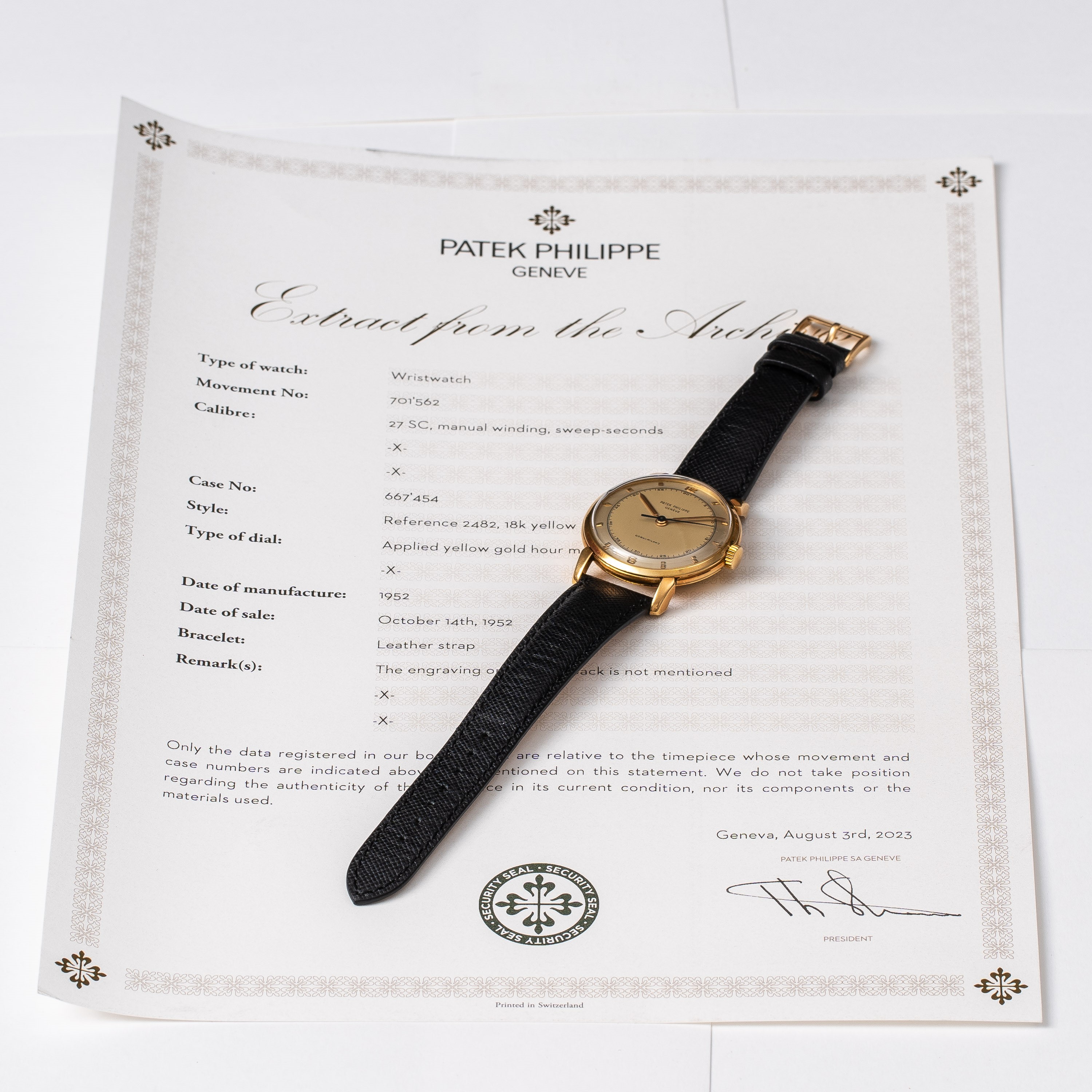 PATEK PHILIPPE - CALATRAVAOROLOGIO SOLO TEMPO IN ORO 18KT CON ANSE DI FORMA A CARICA MANUALE E QU...
