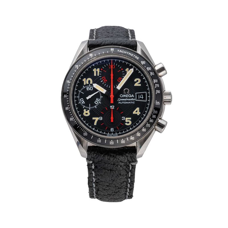 OMEGA - SPEEDMASTER AUTOMATICCRONOGRAFO SPORTIVO IN ACCIAIO CON DATARIO AD ORE TRE