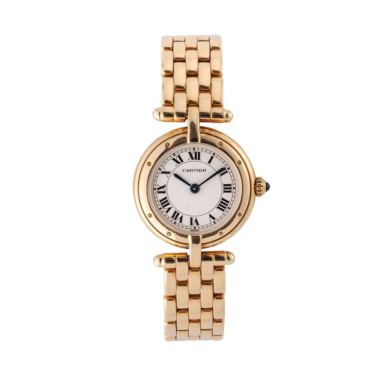 CARTIER - PANTHERE VENDOMEOROLOGIO DA DONNA AL QUARZO SOLO TEMPO IN ORO GIALLO 18KT.