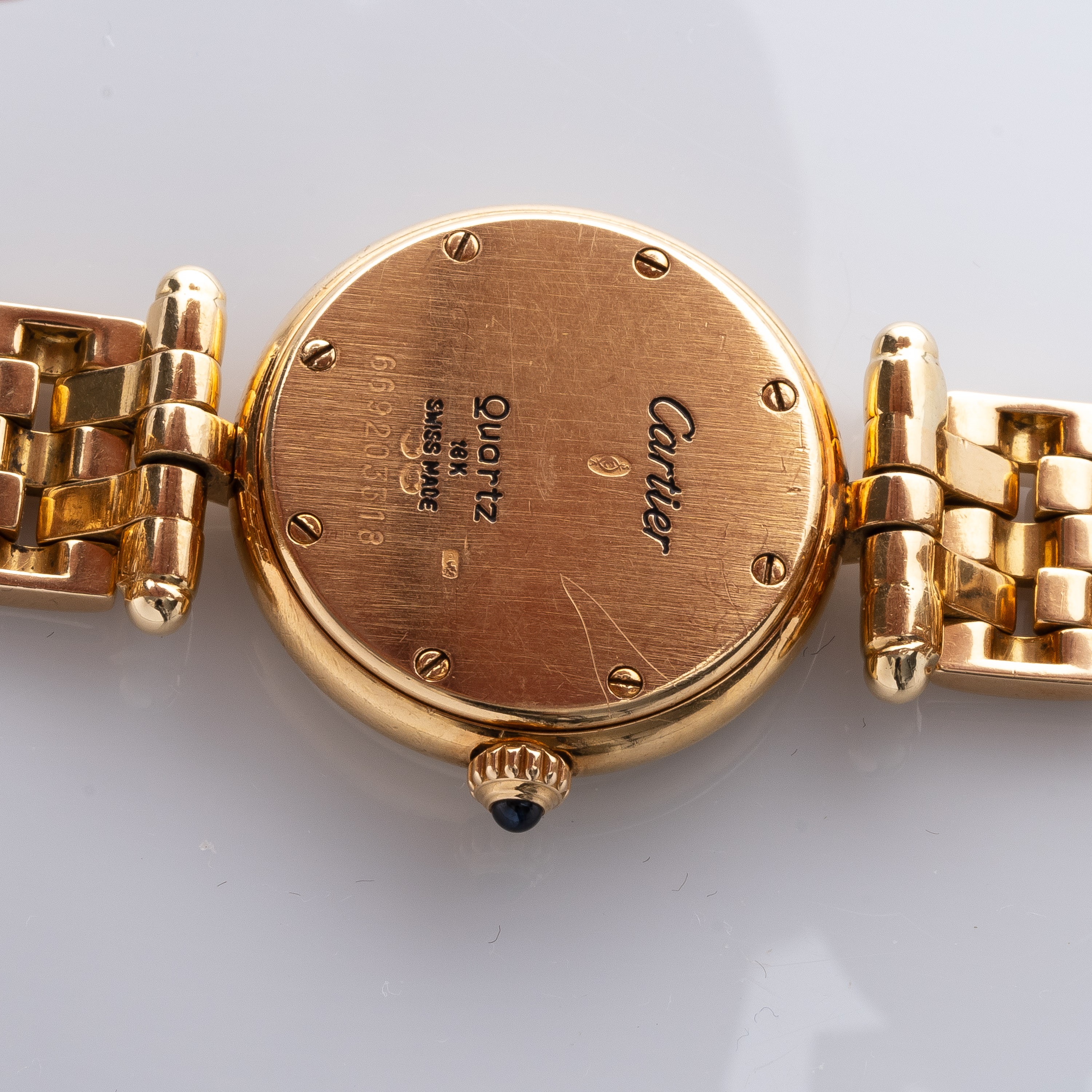 CARTIER - PANTHERE VENDOMEOROLOGIO DA DONNA AL QUARZO SOLO TEMPO IN ORO GIALLO 18KT.
