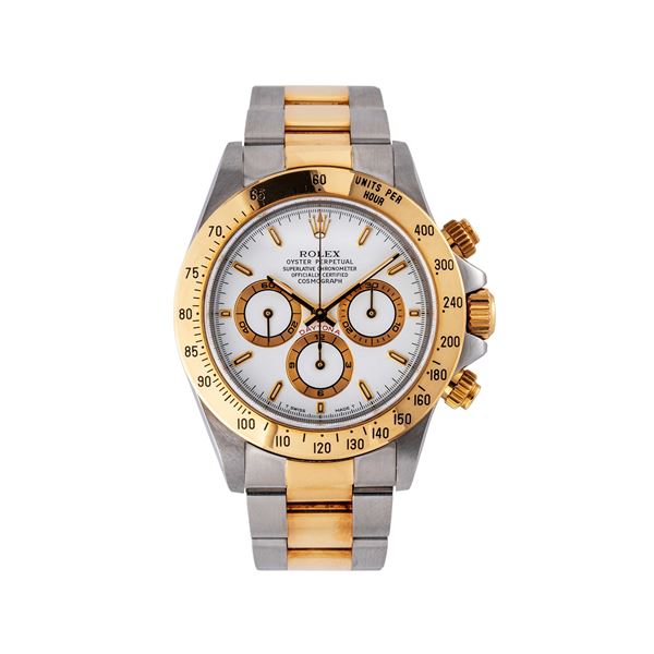 ROLEX - ROLEX - DAYTONA CRONOGRAFO A CARICA AUTOMATICA ACCIAIO E ORO CON QUADRANTE BIANCO E CONTATORI ORO