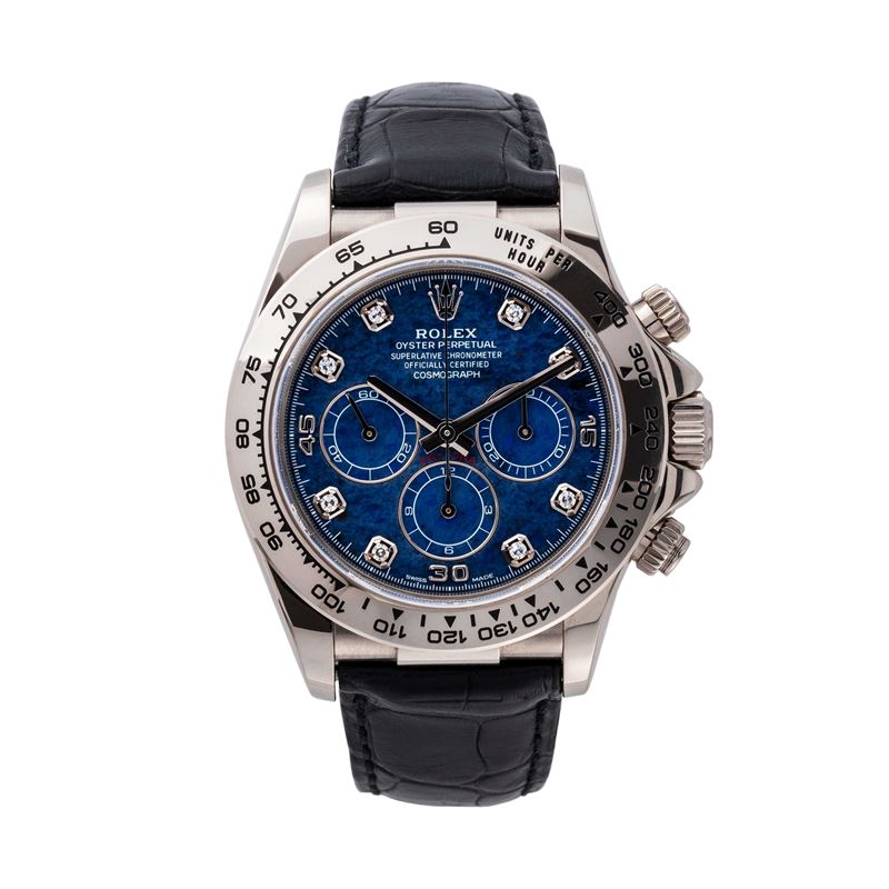 ROLEX - DAYTONACRONOGRAFO A CARICA AUTOMATICA IN ORO BIANCO 18KT CON QUADRANTE IN PIETRA SODALITE...