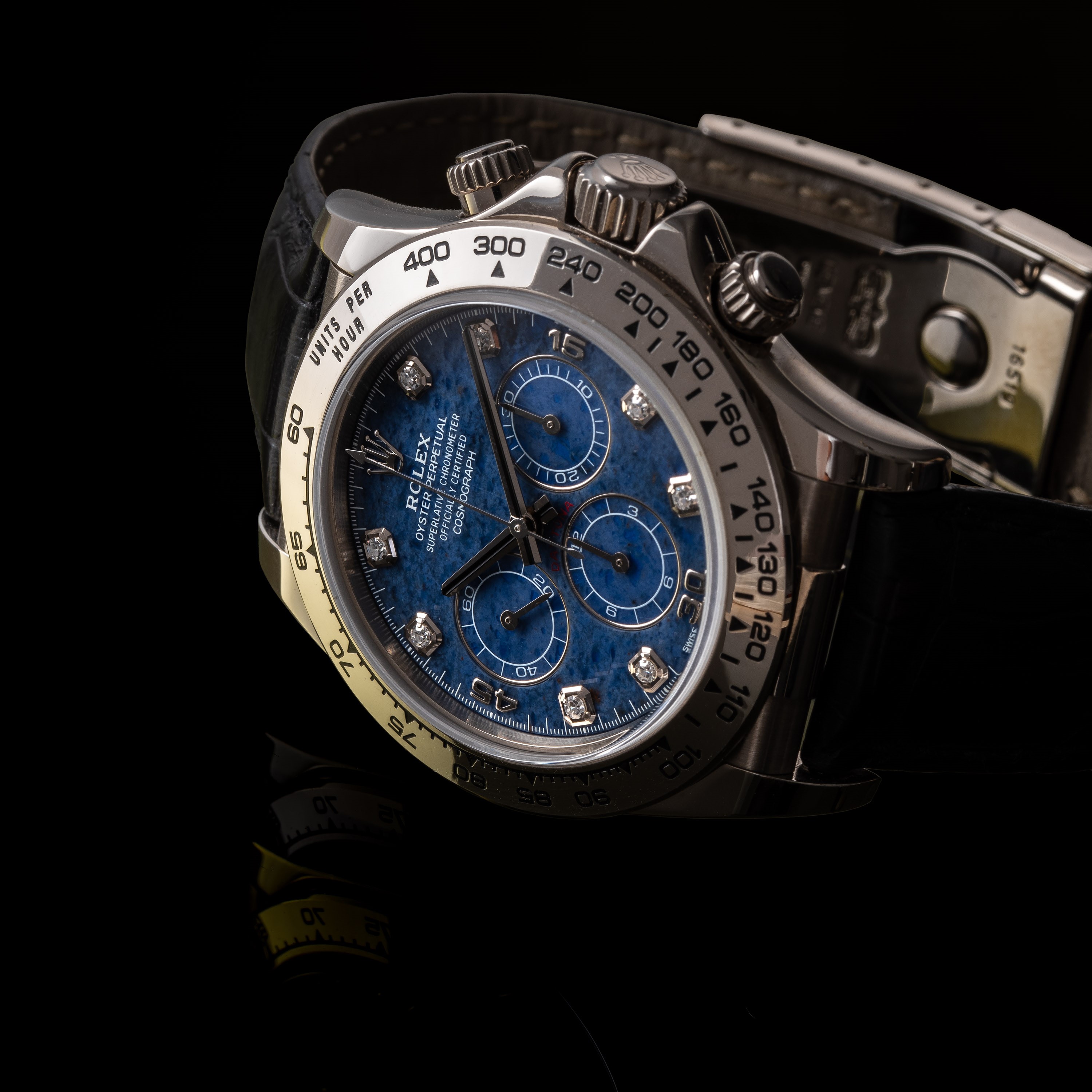 ROLEX - DAYTONACRONOGRAFO A CARICA AUTOMATICA IN ORO BIANCO 18KT CON QUADRANTE IN PIETRA SODALITE...