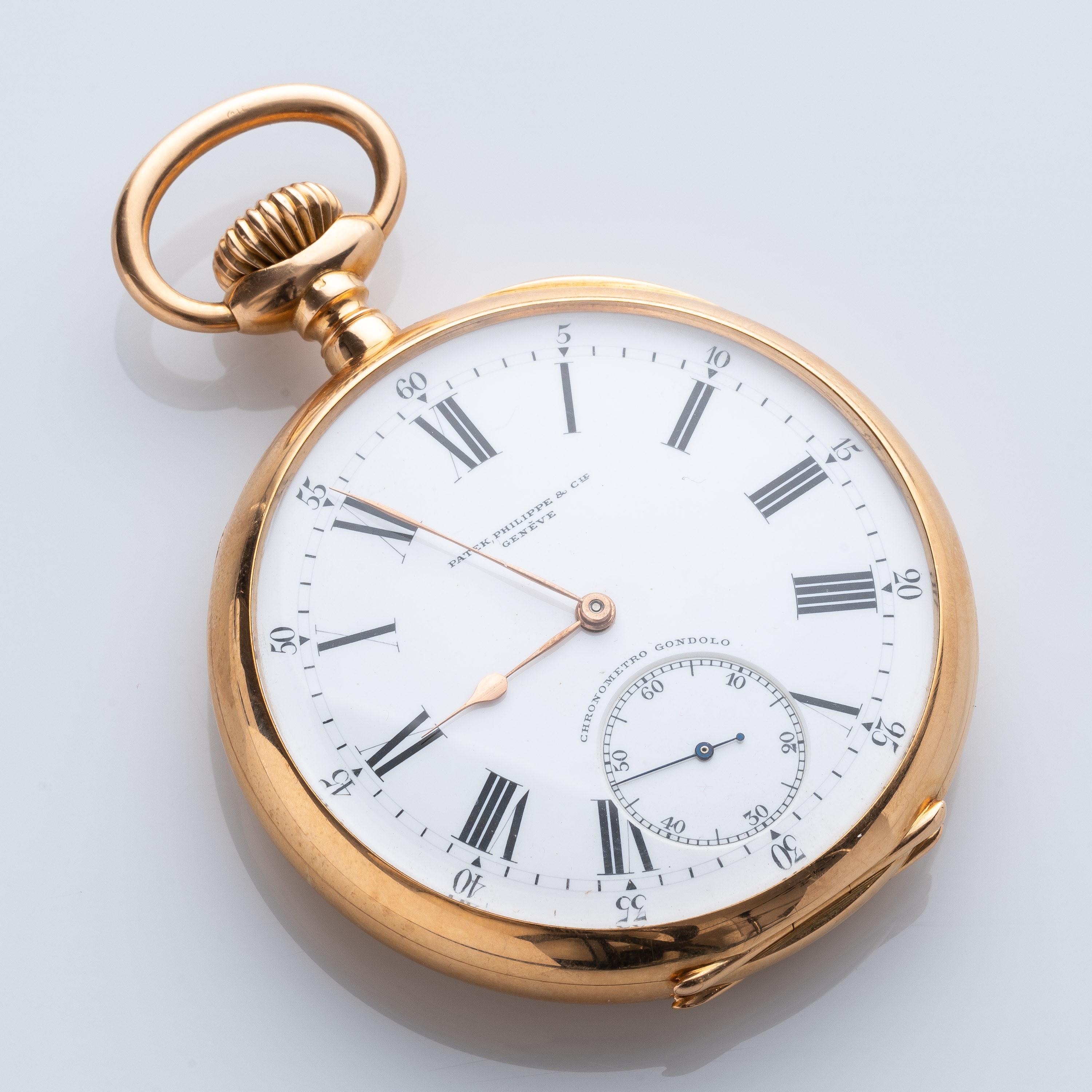 PATEK PHILIPPE - CRONOMETRO GONDOLOOROLOGIO DA TASCA A CARICA MANUALE IN ORO GIALLO 18KT E PICCOL...