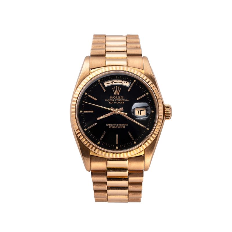 ROLEX - OROLOGIO DAY DATE (DATARIO IN ARABO) A CARICA AUTOMATICA IN ORO ROSA 18KT CON BRACCIALE P...