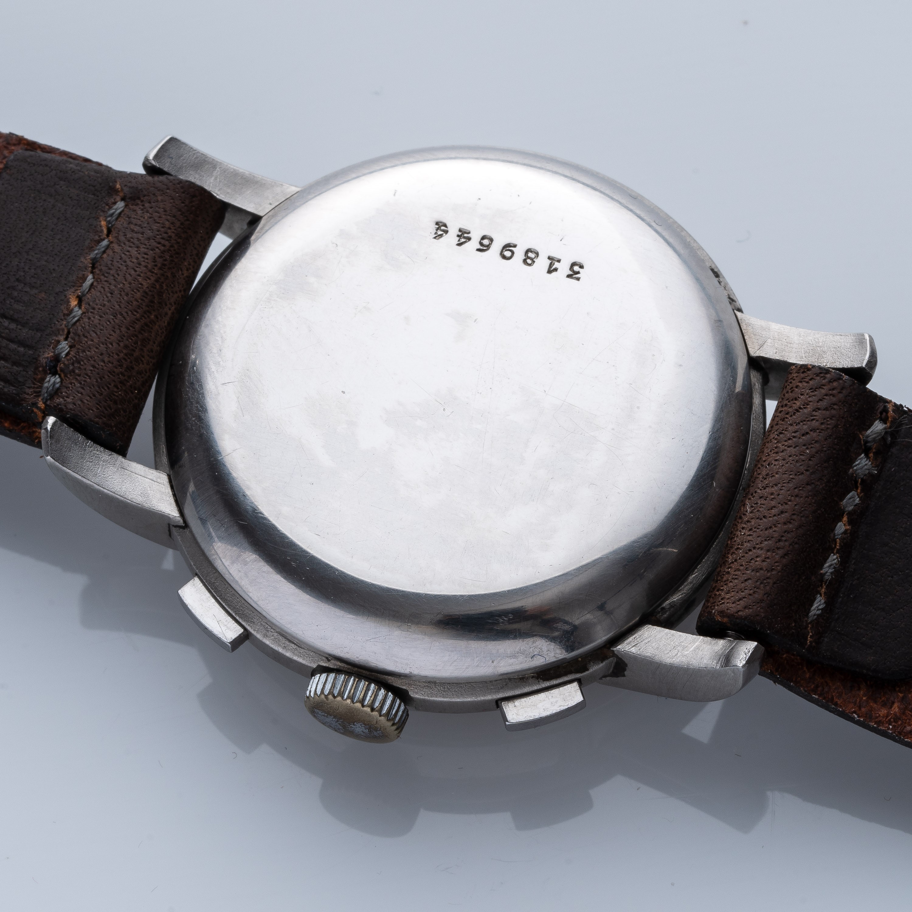 ETERNA - CHRONOGRAPHCRONOGRAFO A CARICA MANUALE IN ACCIAIO A TRE CONTATORI CON DOPPIO QUADRANTE.