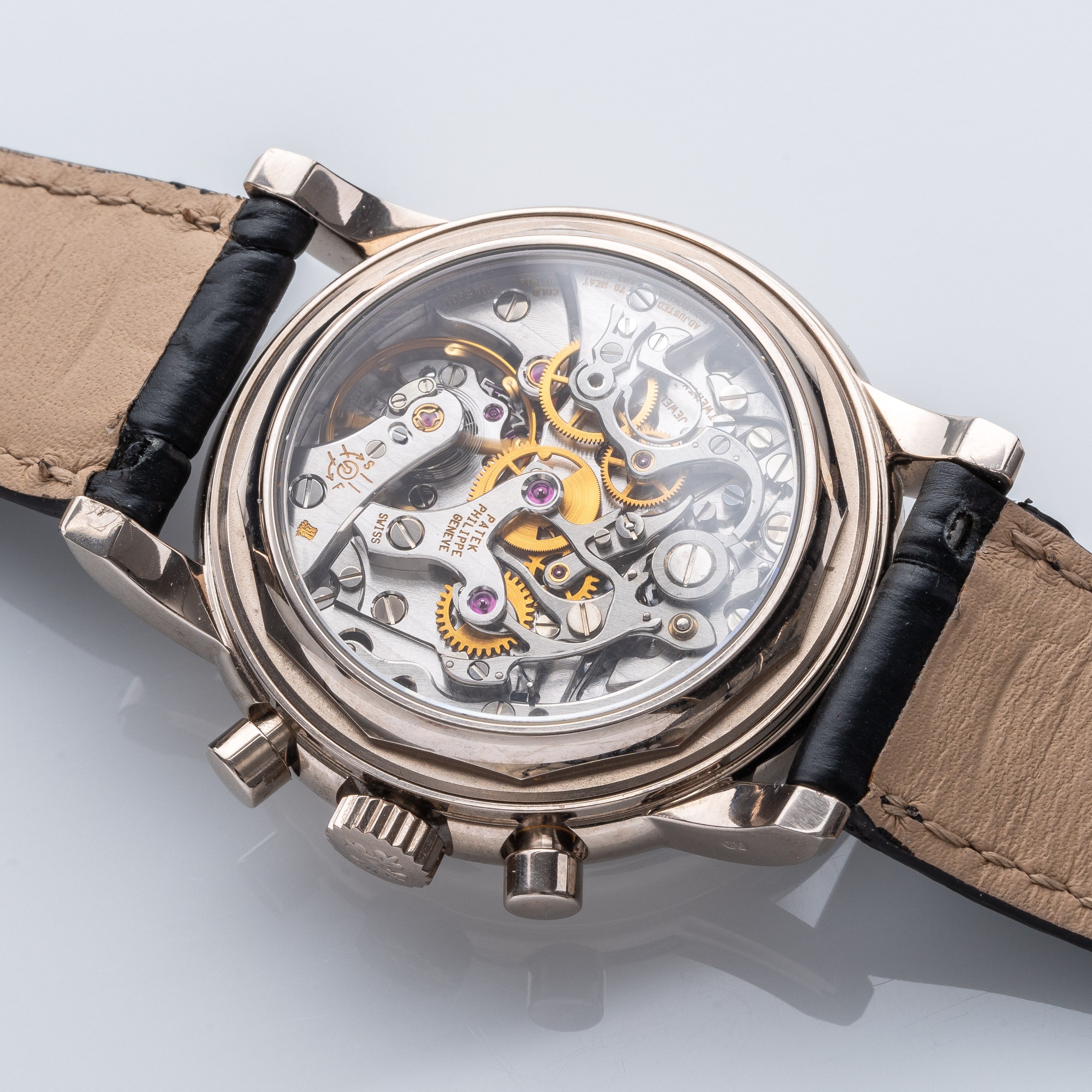 PATEK PHILIPPE - CRONOGRAFOCALENDARIO PERPETUO A CARICA MANUALE IN ORO BIANCO 18KT ON QUADRANTE B...