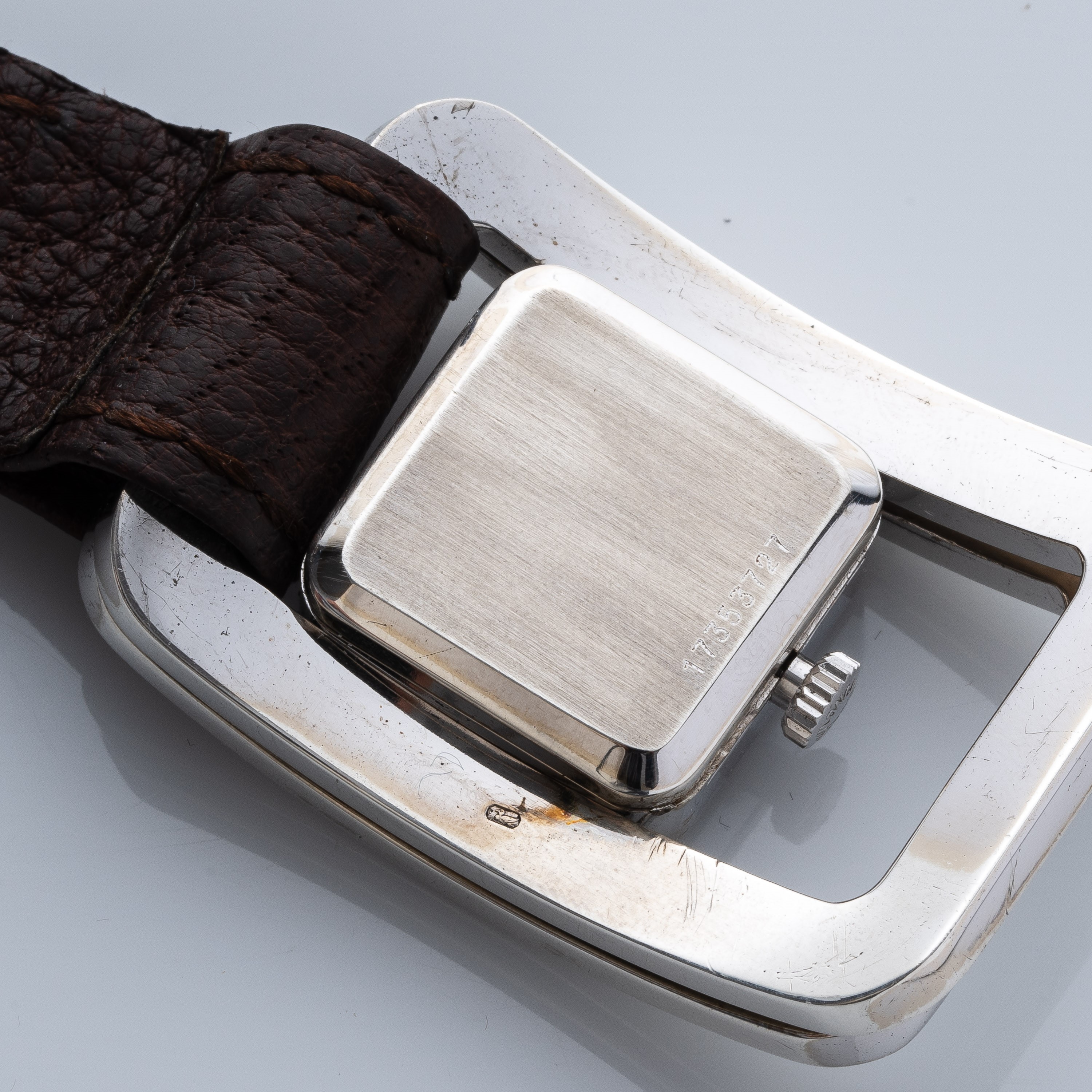 LONGINES - MANZONOROLOGIO 'FIBBIA' A CARICA AUTOMATICA IN ARGENTO CON QUADRANTE BIANCO.