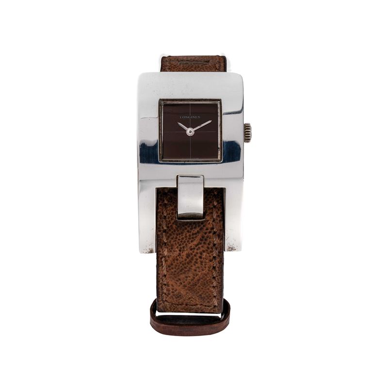 LONGINES - MANZONOROLOGIO SOLO TEMPO A CARICA MANUALE CON CASSA A FIBBIA' IN ARGENTO CON QUADRANT...