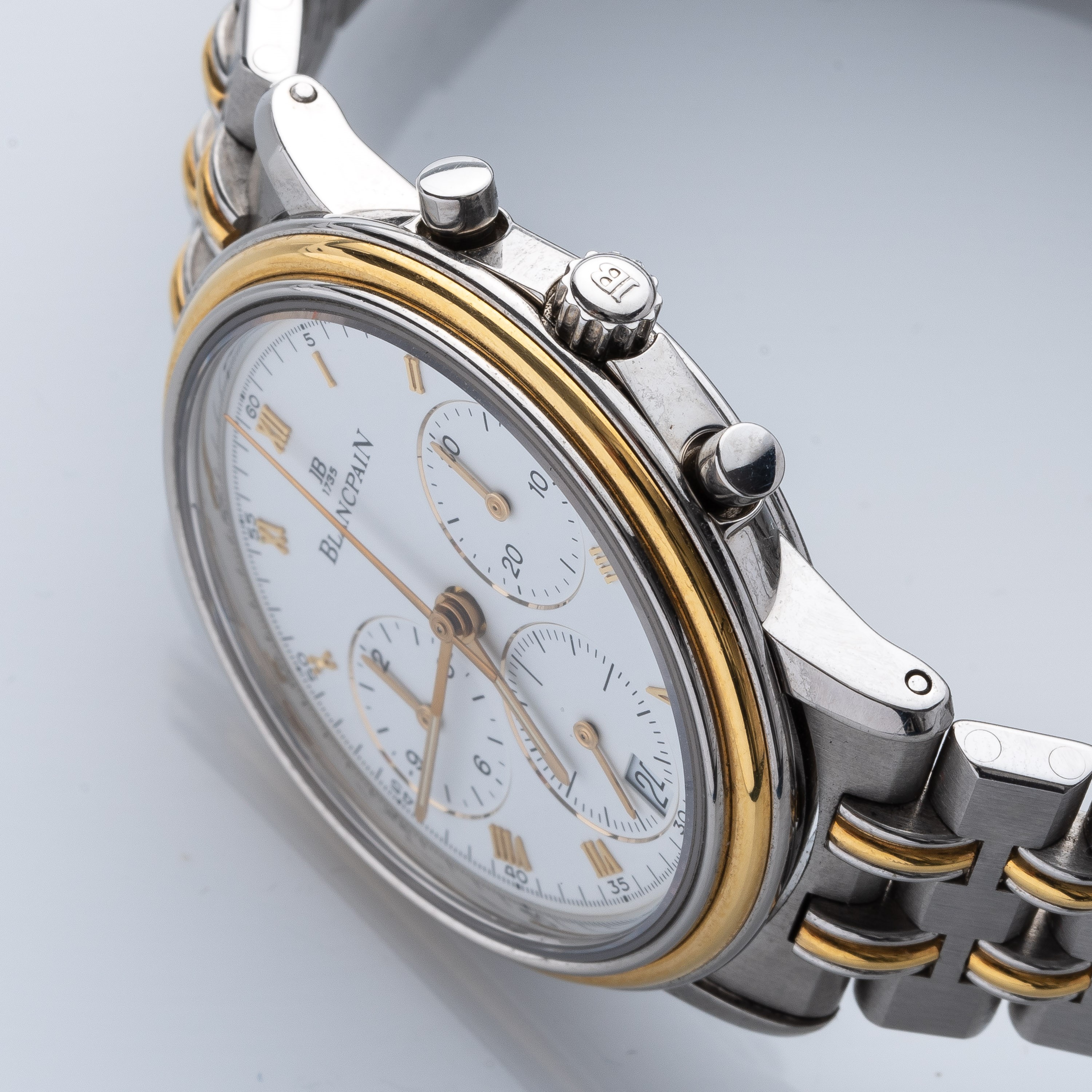 BLANCPAIN - VILLERET CHRONOCRONOGRAFO AUTOMATICO IN ACCIAIO E ORO 18KT CON QUADRANTE BIANCO E DAT...