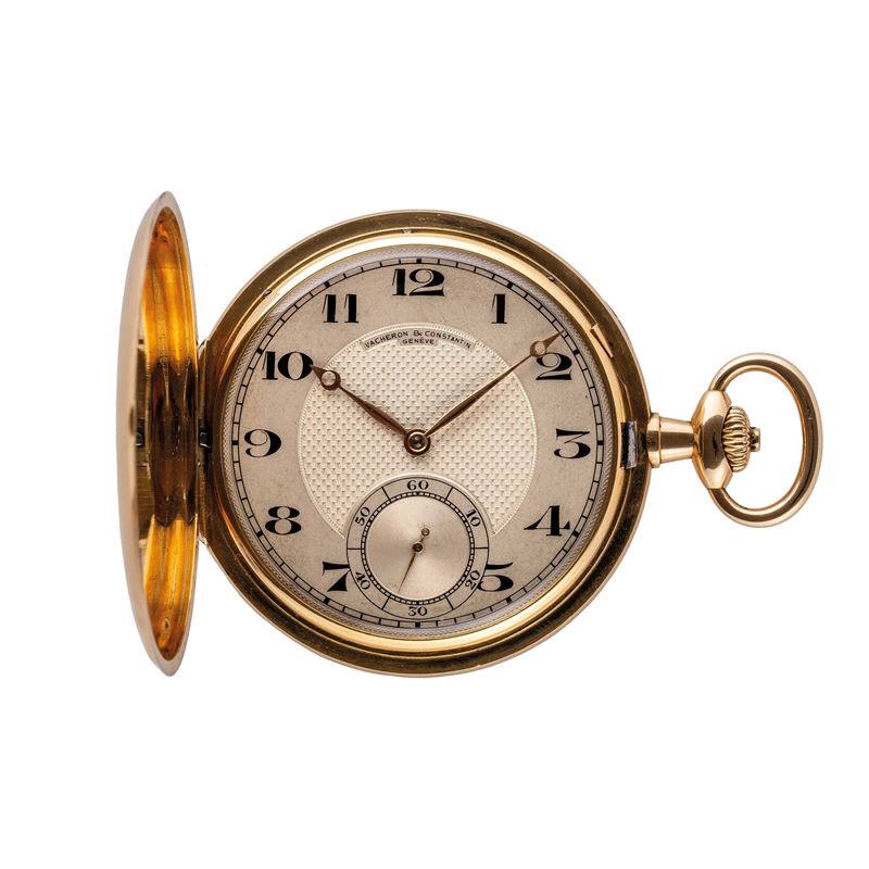 VACHERON CONSTANTIN - SAVONETTEOROLOGIO DA TASCA A CARICA MANUALE IN ORO 18 KT.