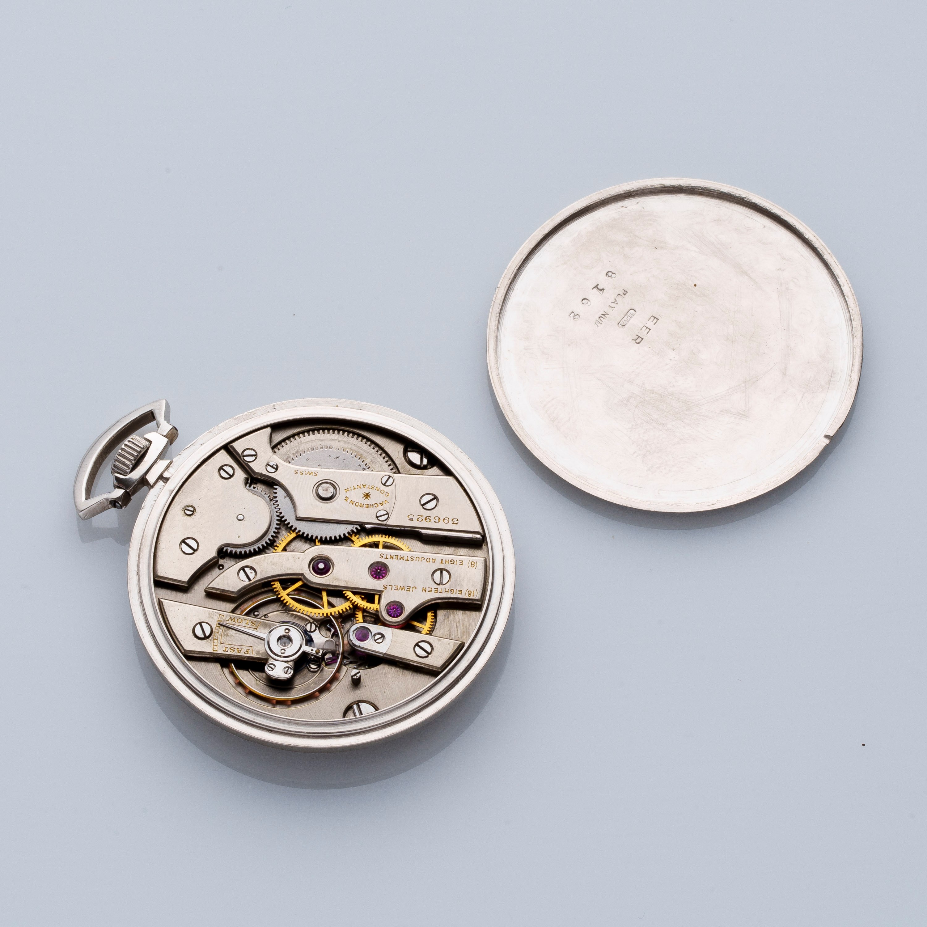 VACHERON CONSTANTIN - OROLOGIO DA TASCA A CARICA MANUALE IN PLATINO ART DECO.