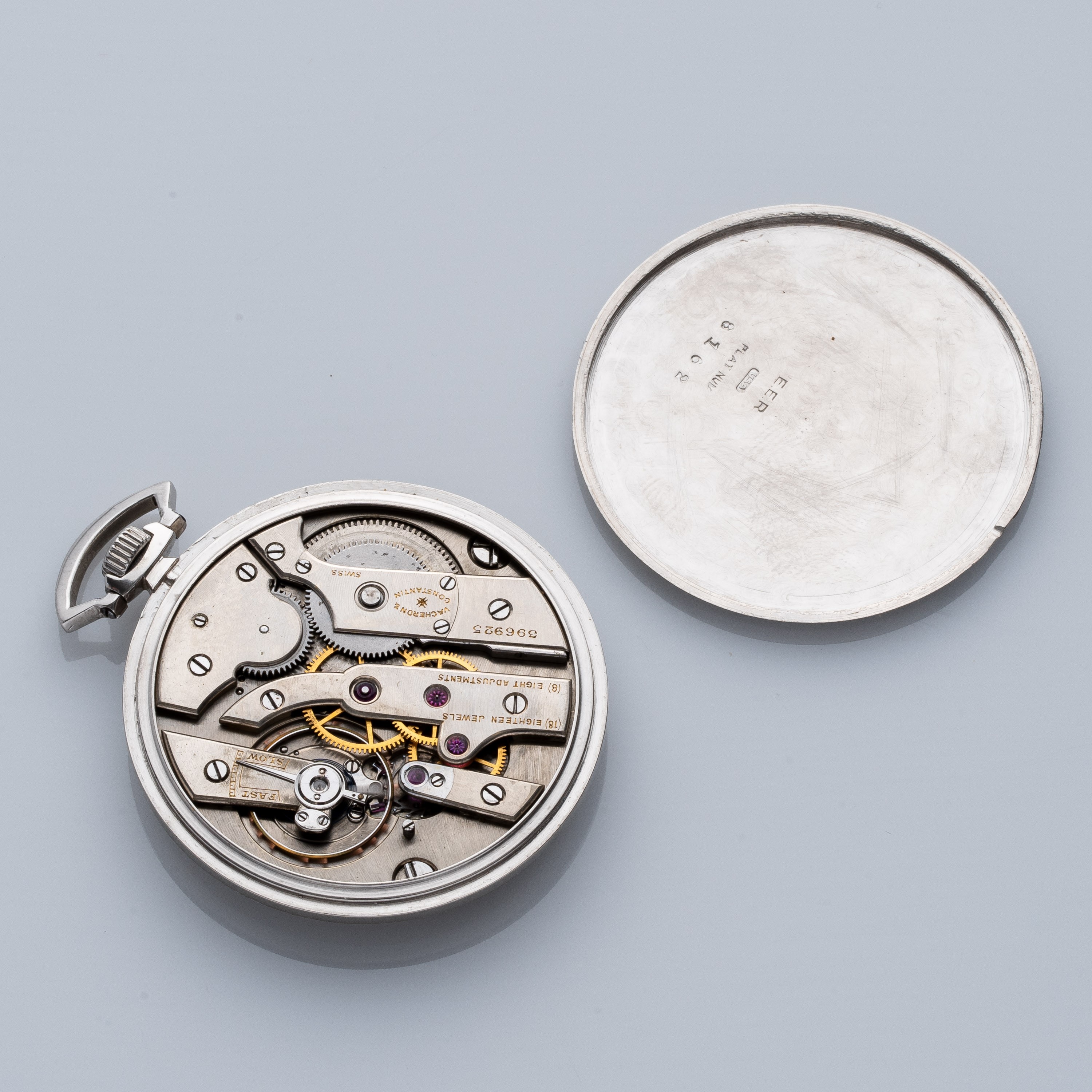 VACHERON CONSTANTIN - OROLOGIO DA TASCA A CARICA MANUALE IN PLATINO ART DECO.