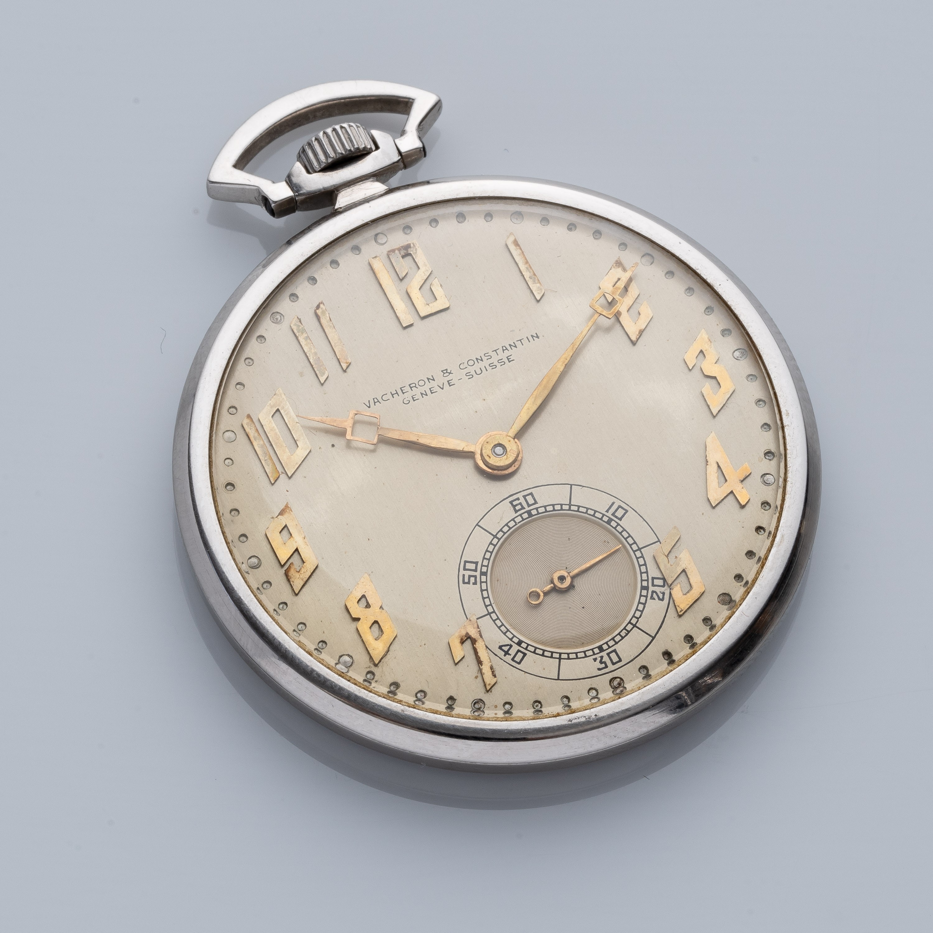 VACHERON CONSTANTIN - OROLOGIO DA TASCA A CARICA MANUALE IN PLATINO ART DECO.