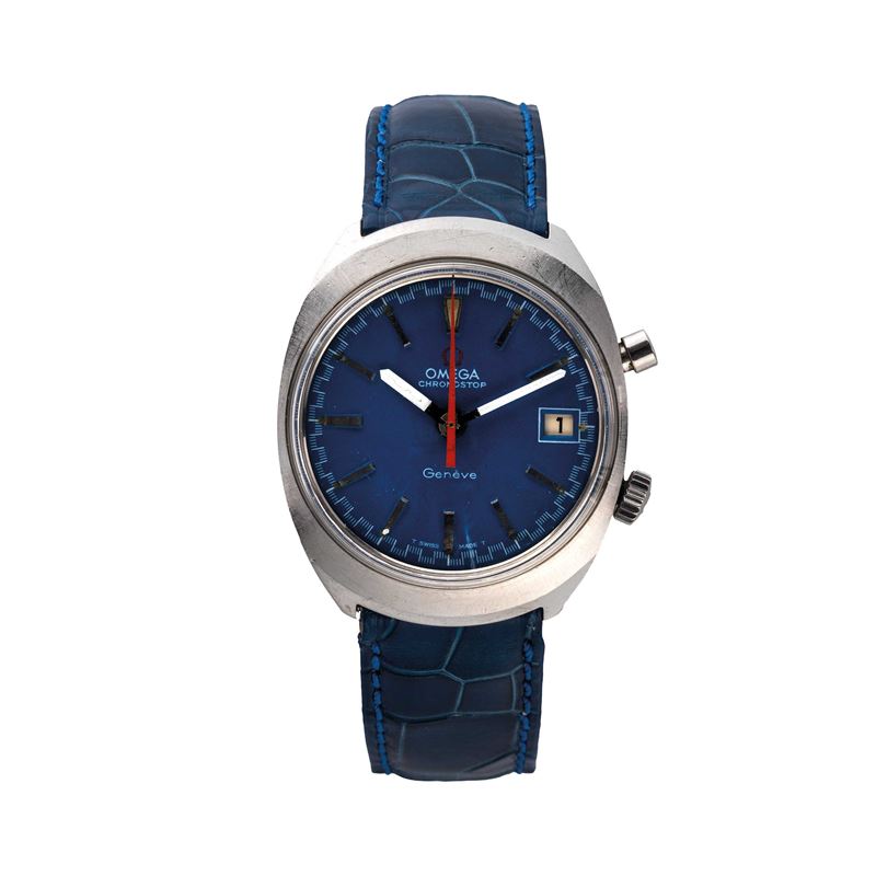 OMEGA - CHRONOSTOPOROLOGIO CRONOGRAFO MONOPULSANTE A CARICA MANUALE IN ACCIAIO CON PULSANTE AD OR...