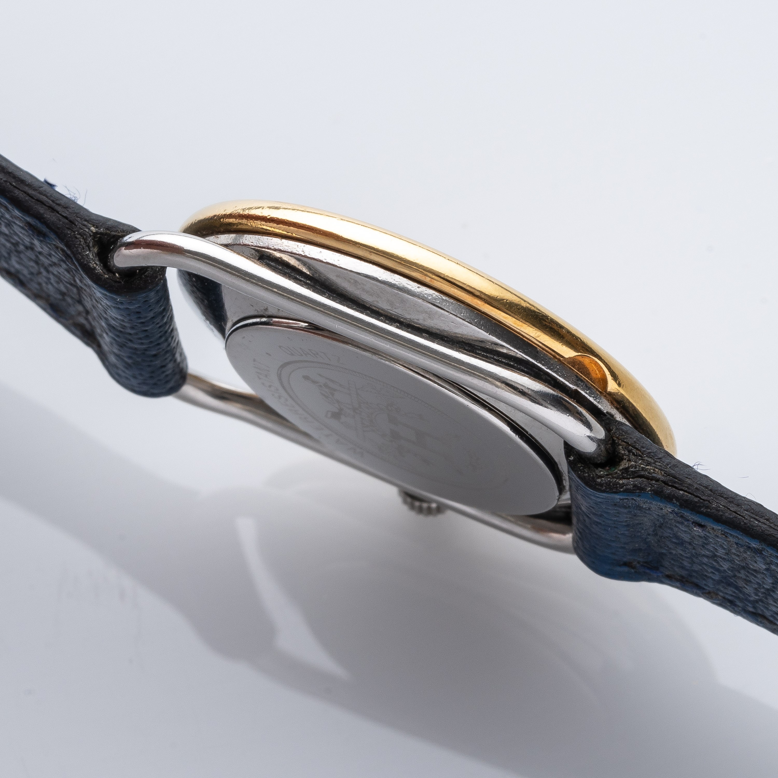 HERMES - ARCEAUOROLOGIO DA DONNA SOLO TEMPO IN ACCIAIO CON GHIERA IN ORO 18KT.