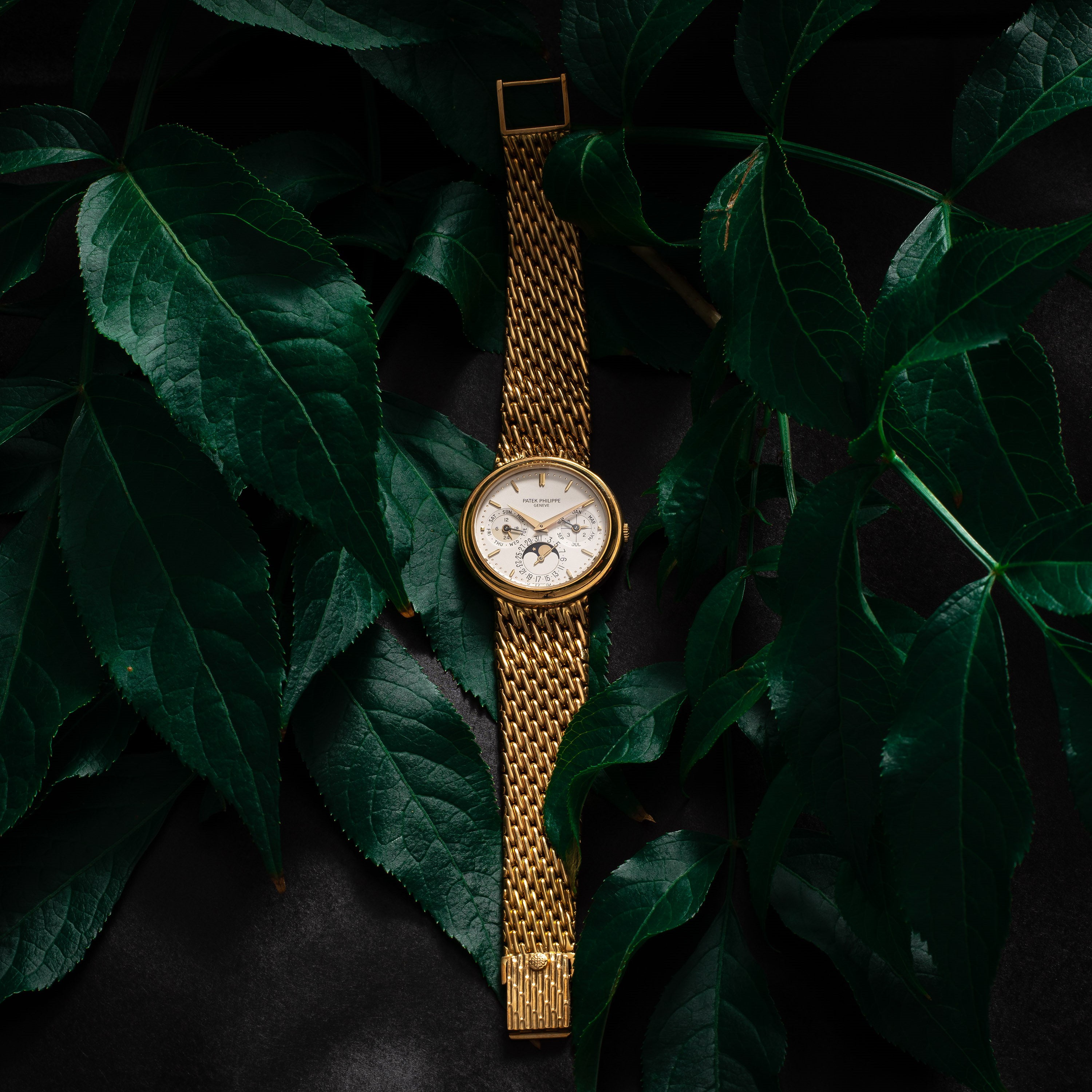 PATEK PHILIPPE - CALENDARIO PERPETUOOROLOGIO A CARICA AUTOMATICA IN ORO GIALLO 18KT CON BRACCIALE...