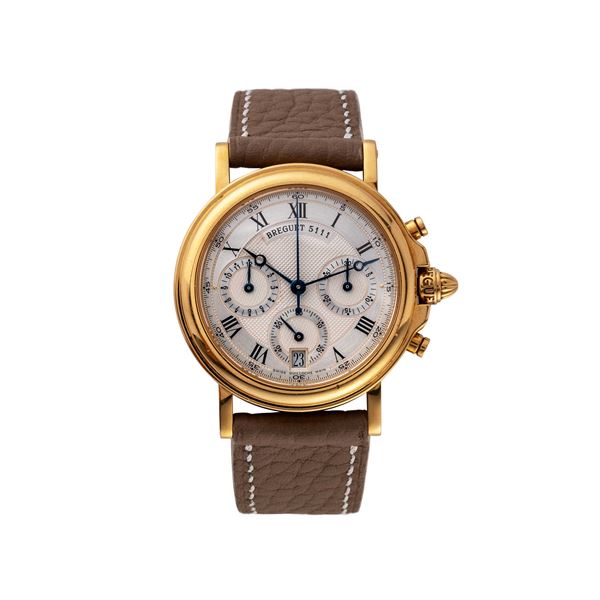 BREGUET - BREGUET - MARINE CHRONOGRAPH CRONOGRAFO A CARICA AUTOMATICA IN ORO GIALLO 18KT BITONALE CON DATARIO AD ORE SEI