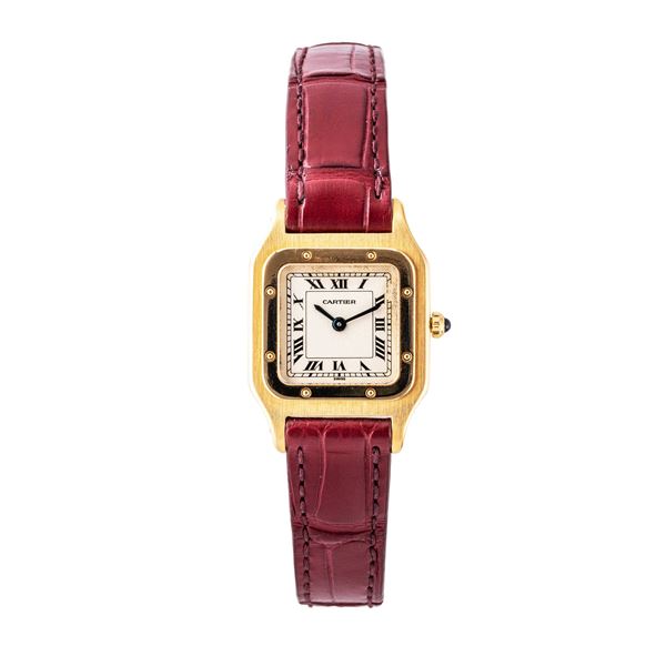 CARTIER - CARTIER - SANTOS DUMONT LADY OROLOGIO SOLO TEMPO A CARICA MANUALE IN ORO GIALLO 18KT.