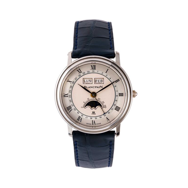 BLANCPAIN - VILLERET TRIPLE DATE FASI LUNARIOROLOGIO A CARICA MANUALE IN ACCIAIO CON CALENDARIO A...
