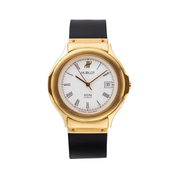 HUBLOT : HUBLOT - MDM OROLOGIO SOLO TEMPO AUTOMATICO CON CASSA IN ORO GIALLO 18KT E DATARIO AD ORE TRE.  - Auction THE ONE For passionate only - Piccolo Oro di Spangaro & C.