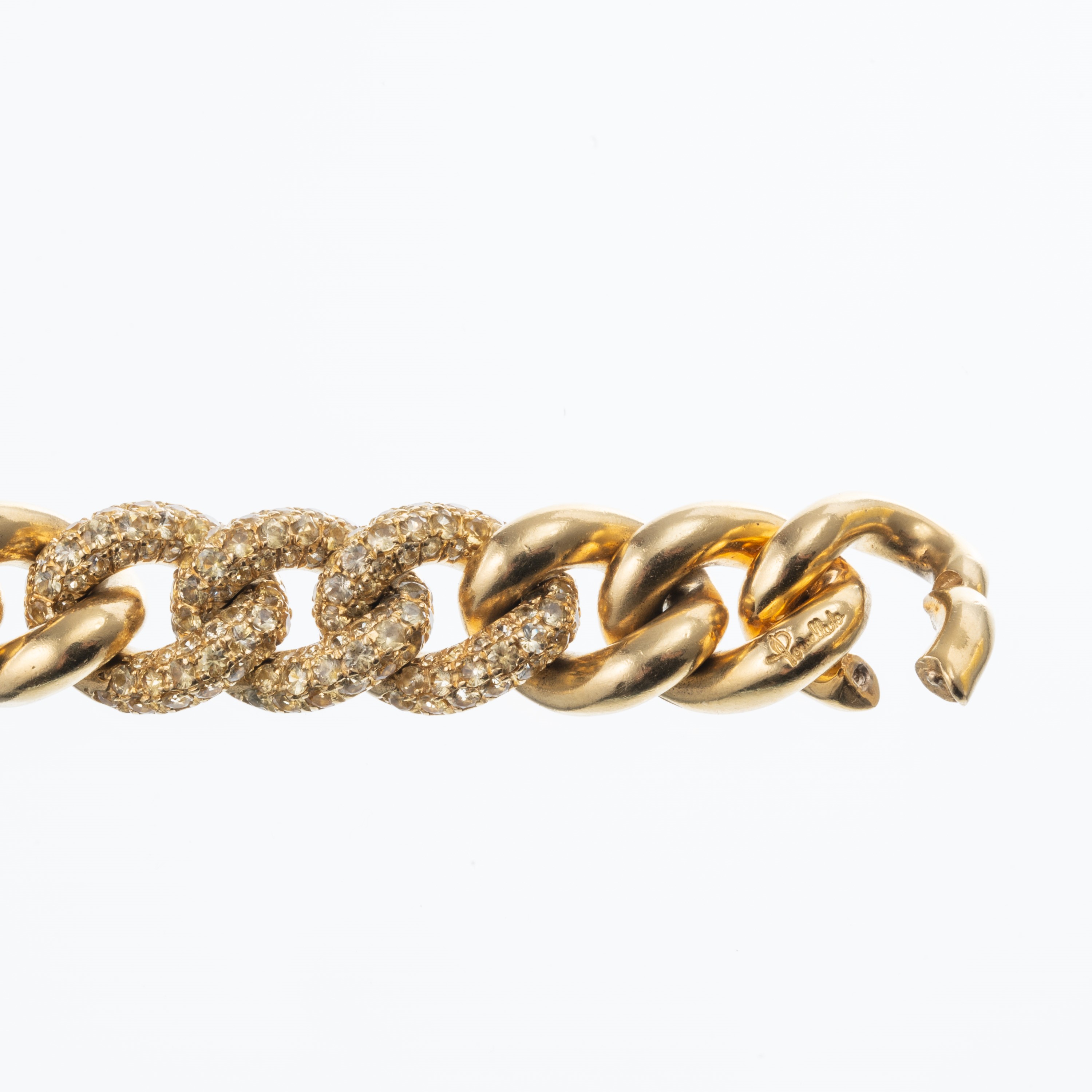 POMELLATO - BRACCIALE BRACCIALE GROUMETTE IN ORO GIALLO 18 KT CON ZAFFIRI GIALLI