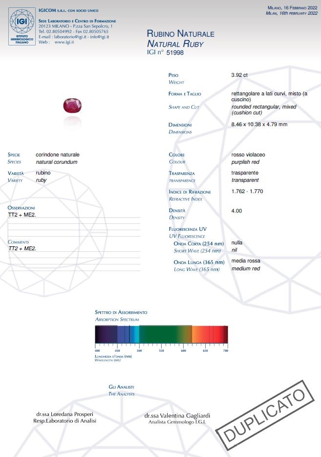 ANELLO IN ORO BIANCO CON RUBINO E DUE DIAMANTI LATERALI