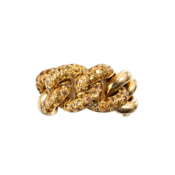 POMELLATO - ANELLO IN ORO GIALLO 18 KT G. 23,40  CON ZAFFIRI GIALLI