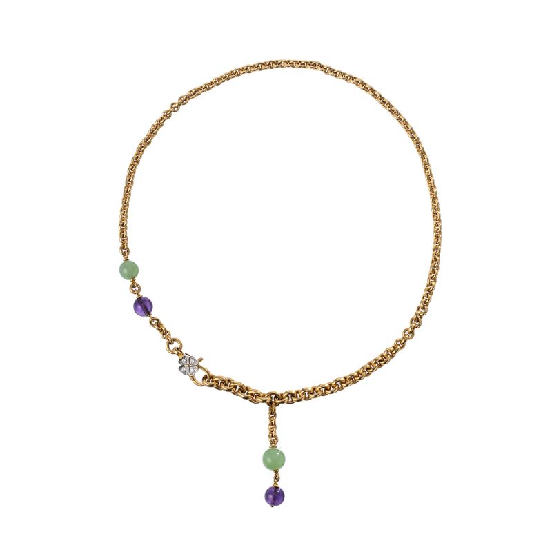 POMELLATO - COLLANACOLLANA IN ORO GIALLO 18KT CON PIETRE DURE E DIAMANTI