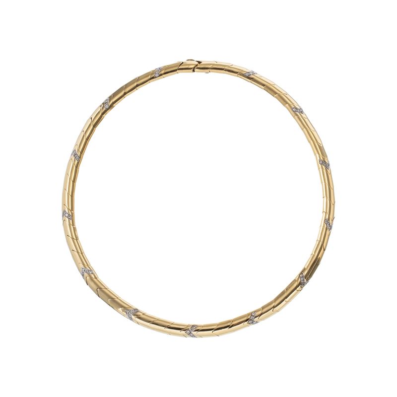 CARTIER - COLLANAGIROCOLLO CARTIER IN ORO GIALLO 18KT E DIAMANTI