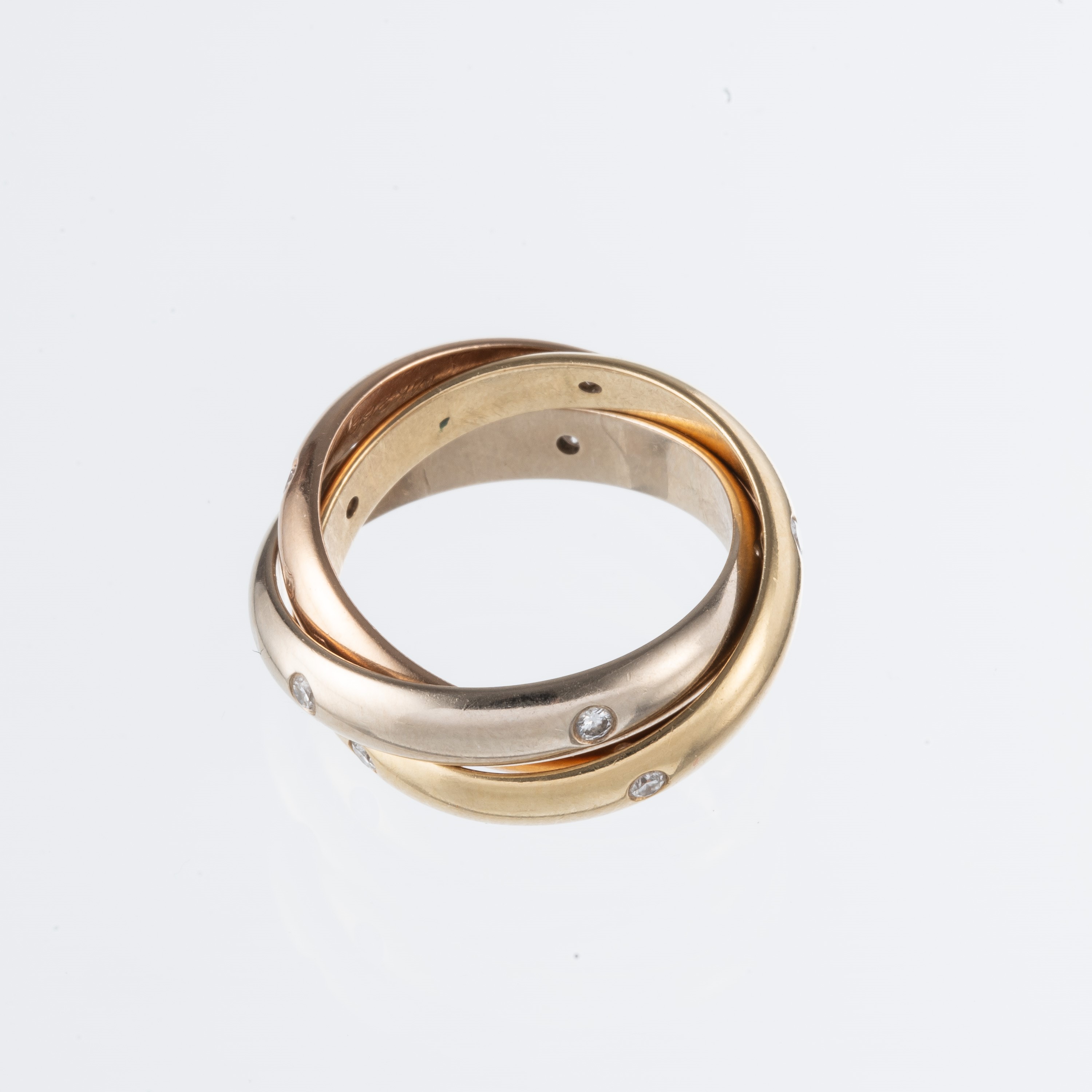 CARTIER - TRINITYANELLO IN ORO GIALLO 18KT, ORO ROSA 18KT, ORO BIANCO 18KT E DIAMANTI.