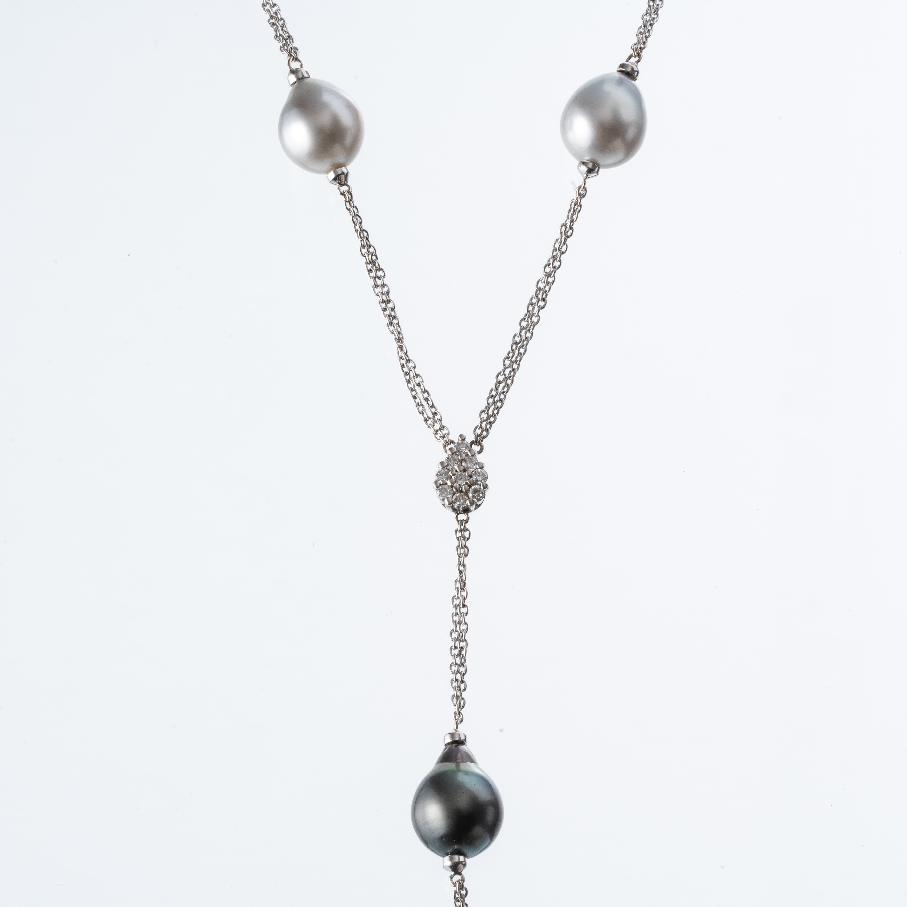 DAMIANI - COLLANACOLLANA IN ORO BIANCO 18KT CON PERLE E DIAMANTI