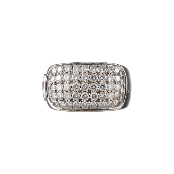 ANELLO PAVE’ DIAMANTI E ORO BIANCO 18KT