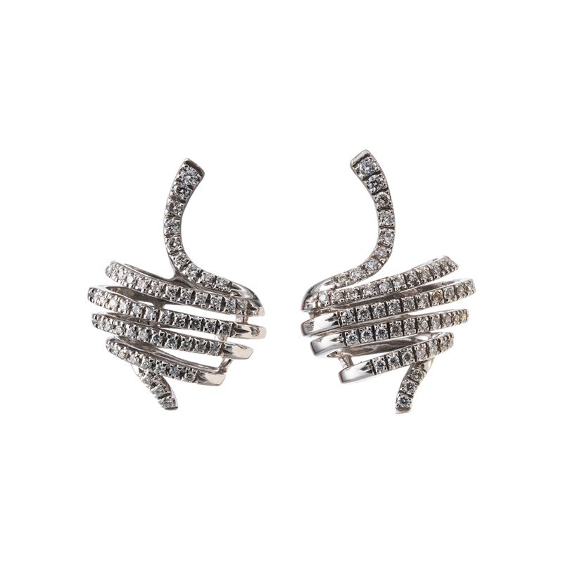 DAMIANI - ORECCHINIORECCHINI IN ORO BIANCO 18 KT E DIAMANTI