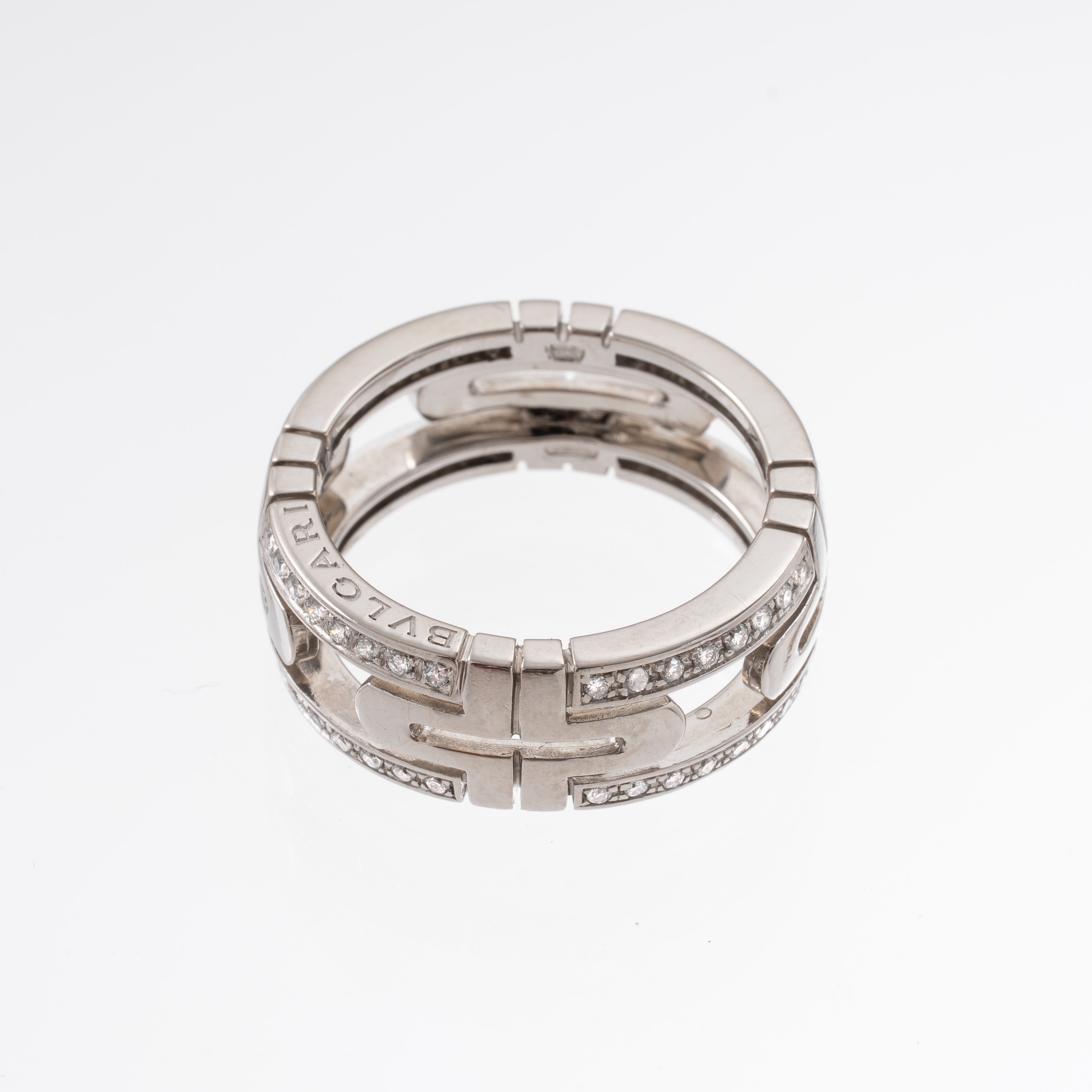 BULGARI - ANELLOANELLO 'PARENTESI' IN ORO BIANCO 18KT CON DIAMANTI