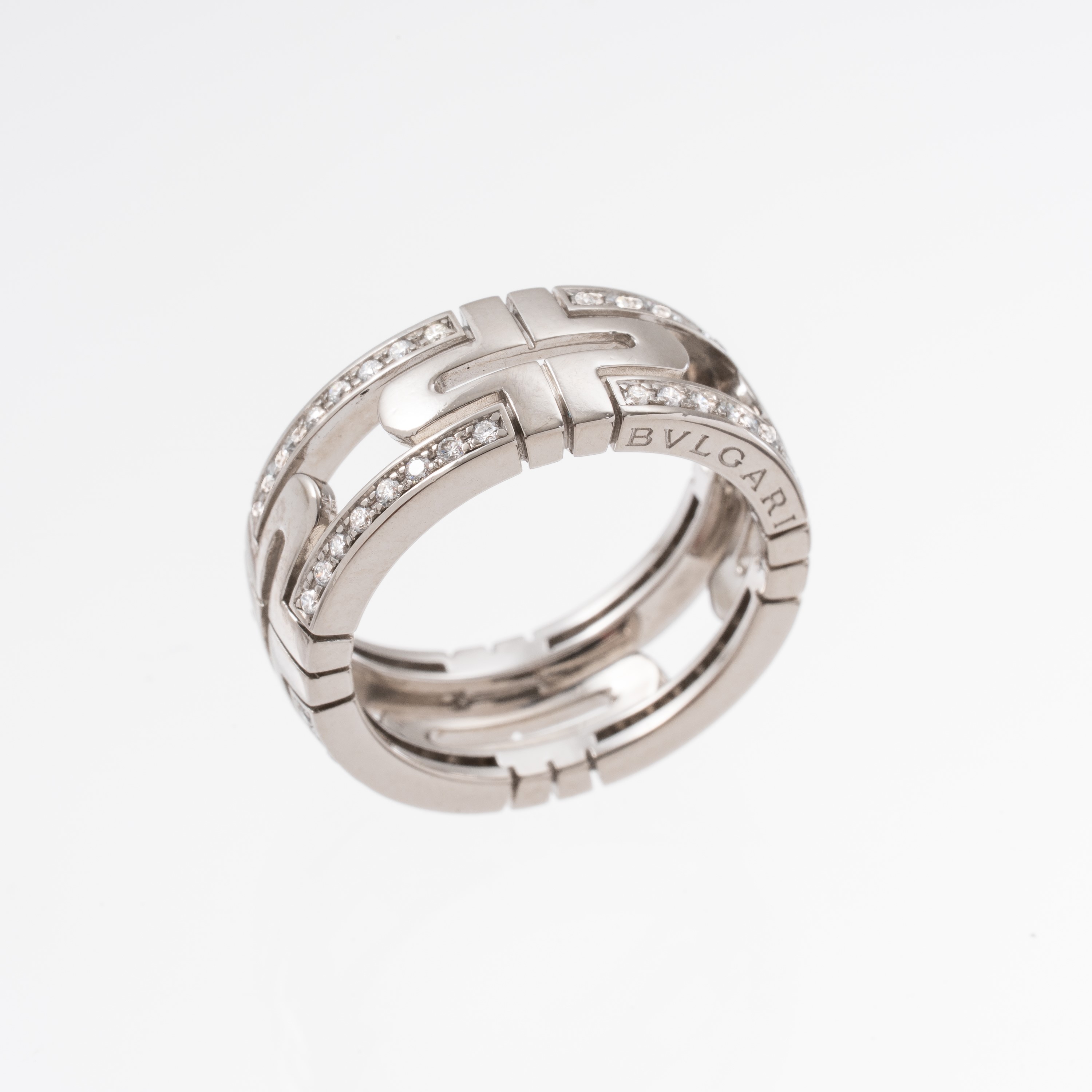 BULGARI - ANELLOANELLO 'PARENTESI' IN ORO BIANCO 18KT CON DIAMANTI